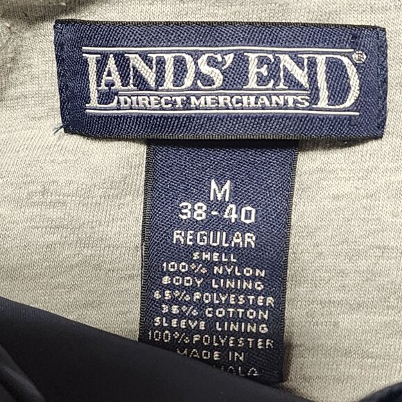 Lands End Mens‎ Navy Nylon Button-Up Jacket M - Picture 4 of 9